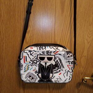 KARL LAGERFELD IKONIC GRAPHIC SMALL CROSSBODY BAG EUC